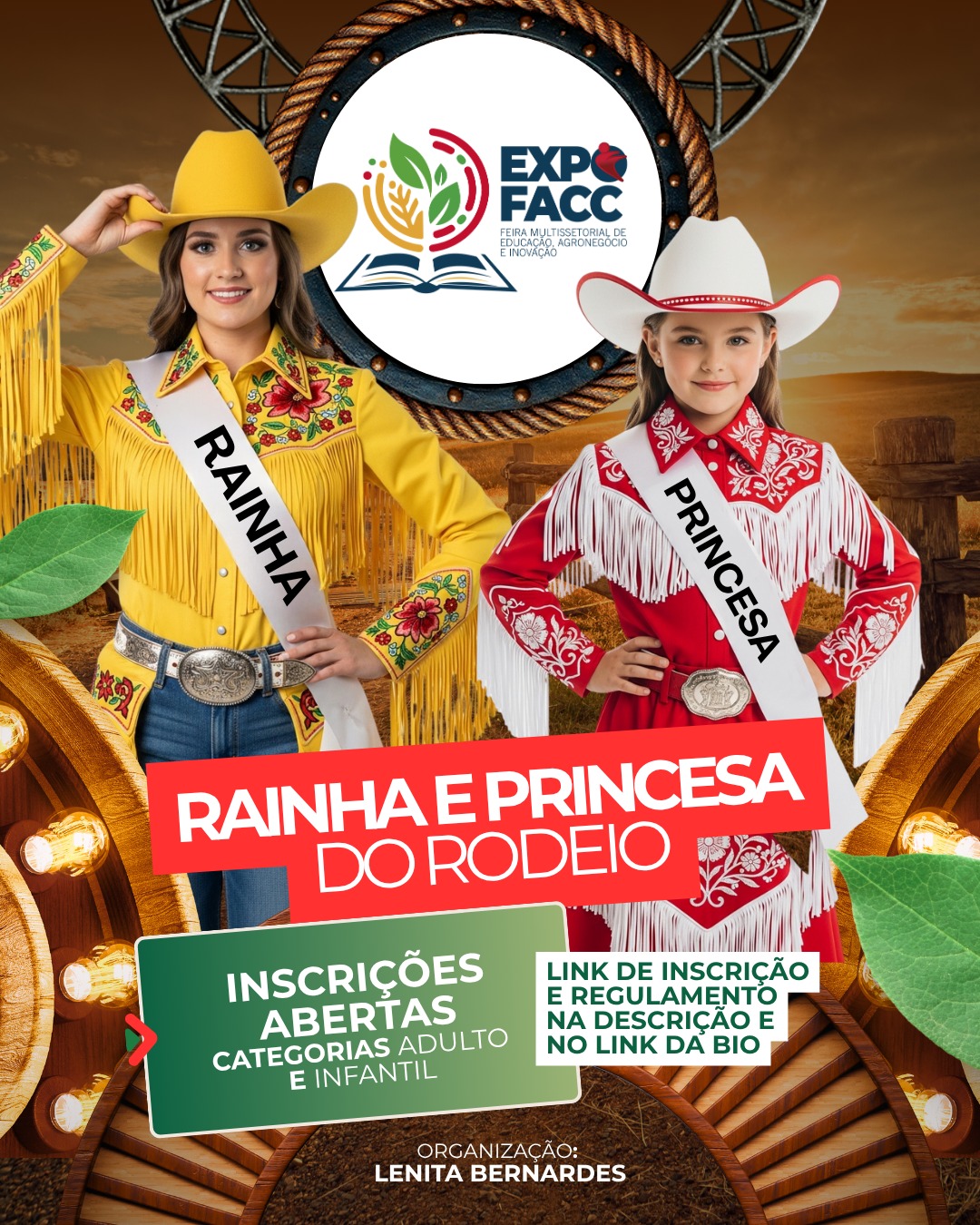 Candidatas ao título de Rainha e Princesa do Rodeio ExpoFACC