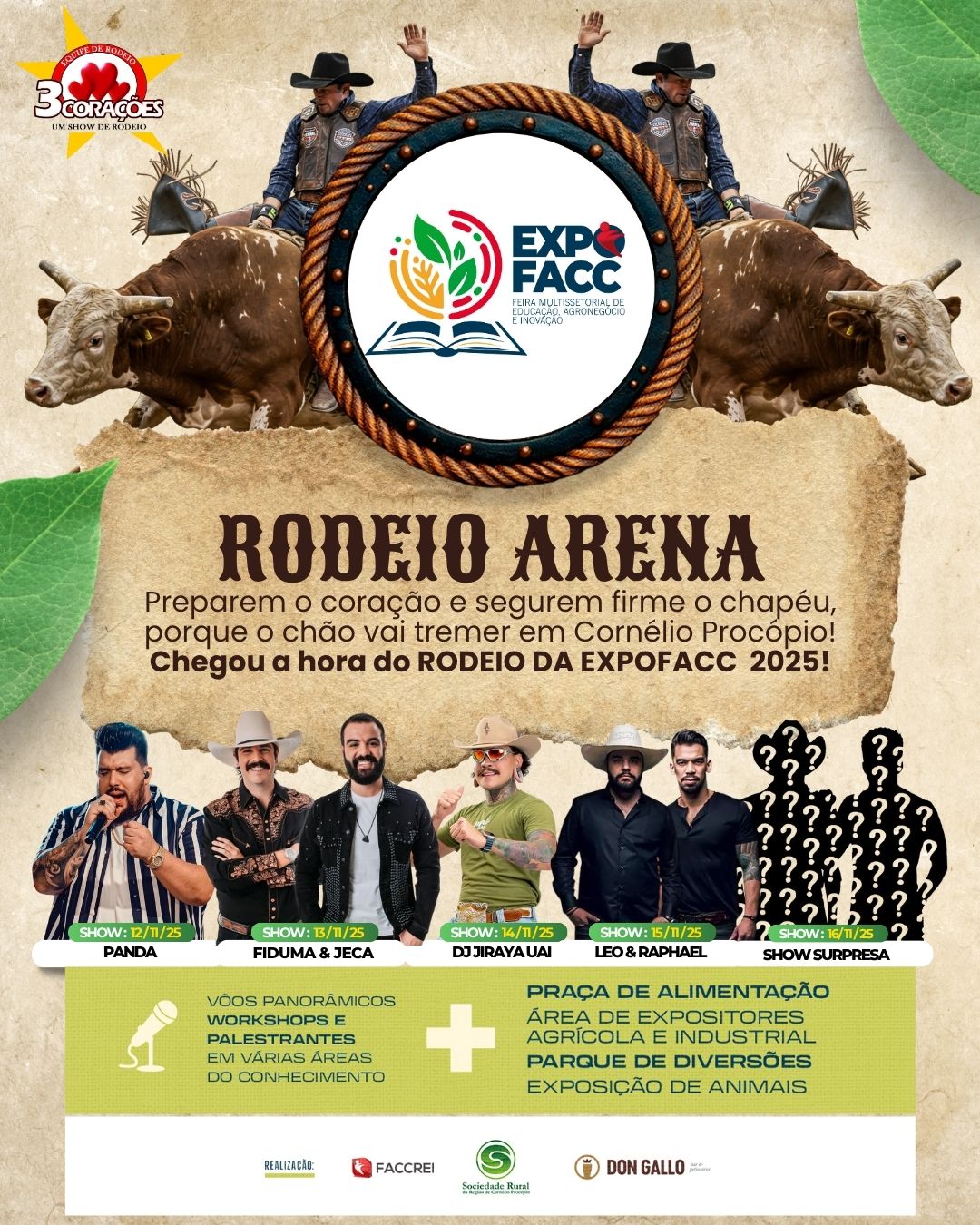 Montaria em touro durante o rodeio da ExpoFACC