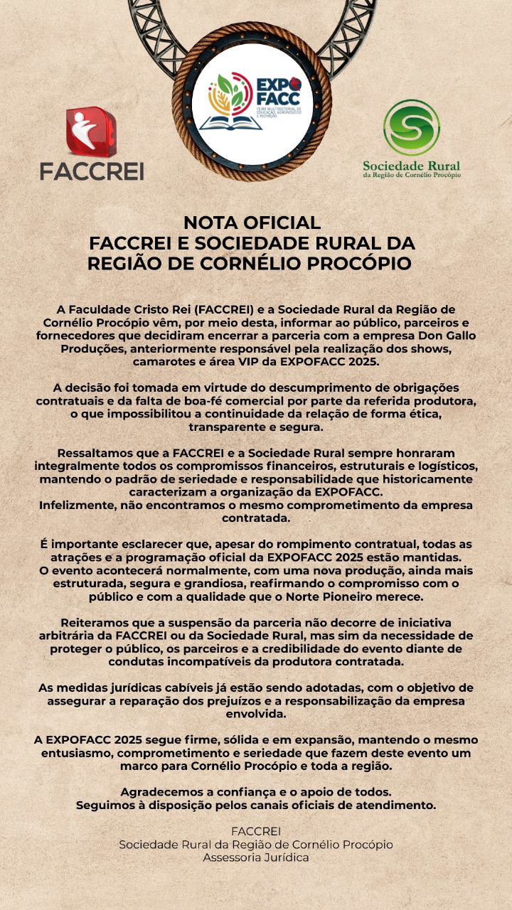 Nota oficial ExpoFACC 2025
